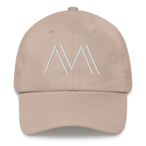 Tan Dad hat with MVMNT Studio logo.