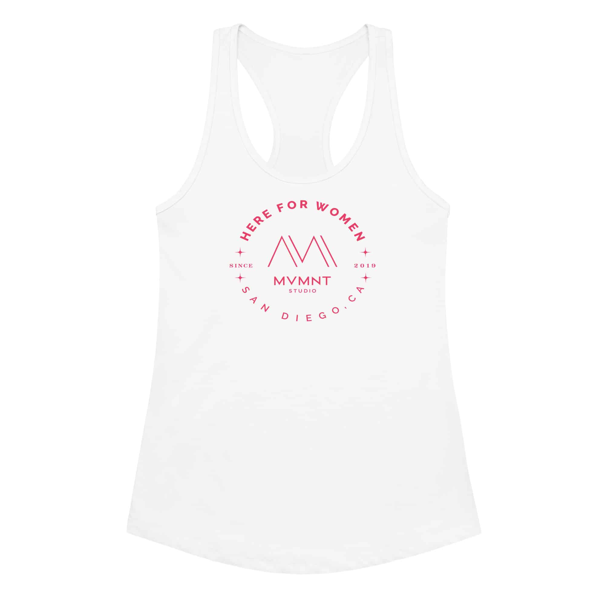 Photo of a women's racerback tank top with MVMNT Studios