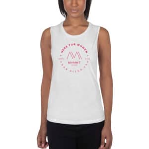Here For Women - White Muscle Tank (Coral)