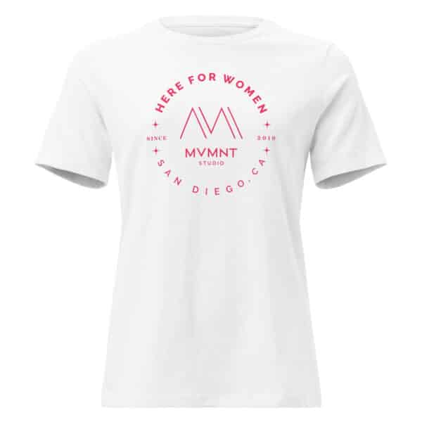 Here For Women - White Women's T-Shirt (Coral) - Image 2