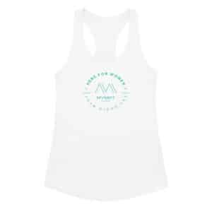 Here For Women - White Racerback Tank Top (Teal)